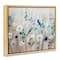 Stupell Industries Birds Floral Meadow Blossoms Floater Framed Art